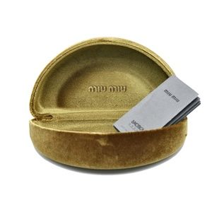 **SOLD** MIU MIU Sunglasses Oversized Hard Case Velvet Olive Green-Gold